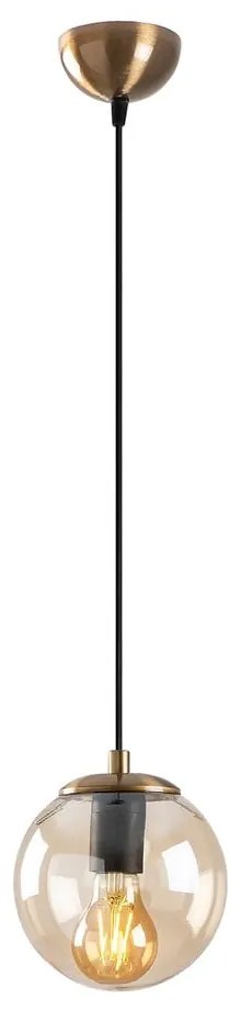 Lustră aurie cu abajur din sticlă ø 15 cm Efe – Opviq lights