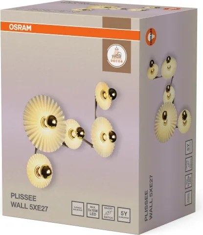 Osram - Aplica de perete PLISSEE 5xE27/15W/230V crem