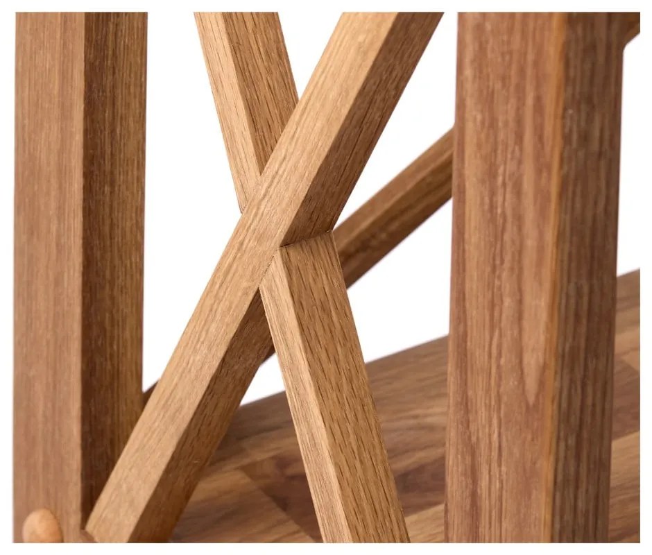 Etajeră în culoare naturală din lemn de stejar 70x161 cm X-Shelf – Unique Furniture