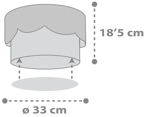 Plafonieră pentru copii MOON 2xE27/60W/230V gri Dalber 61236E
