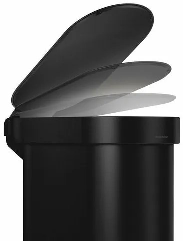Simplehuman Coș de gunoi oval cu pedală și cadrudin oțel inoxidabil Slim 45 l, negru