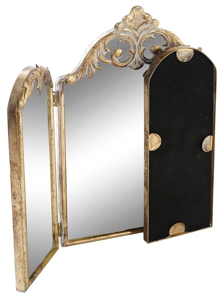 Oglinda Romantic din metal auriu 43x35 cm