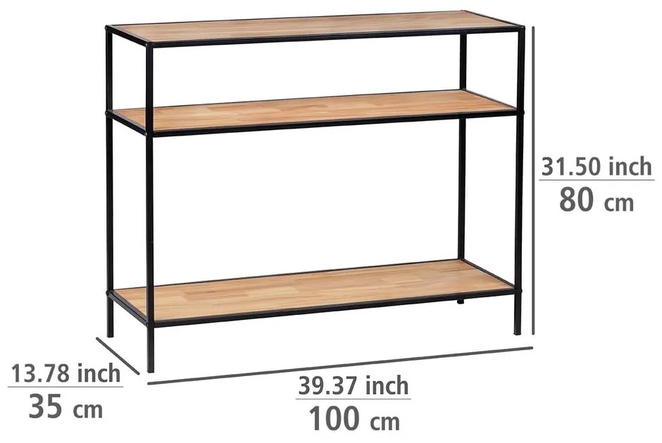 Masă consolă în culoare naturală din lemn masiv de pin 35x100 cm Geo – Wenko