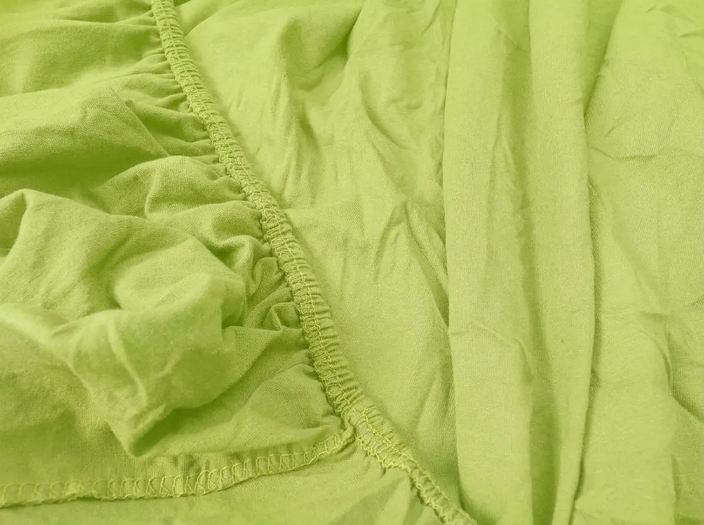 Cearsaf BASIC din jerseu verde deschis 90 x 200 cm