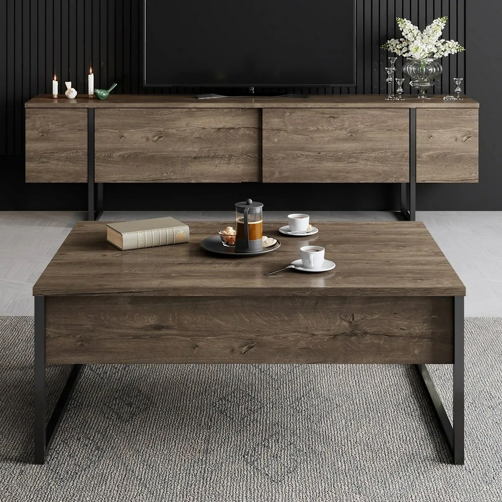 Măsuță de conferință Luxe Walnut and Black