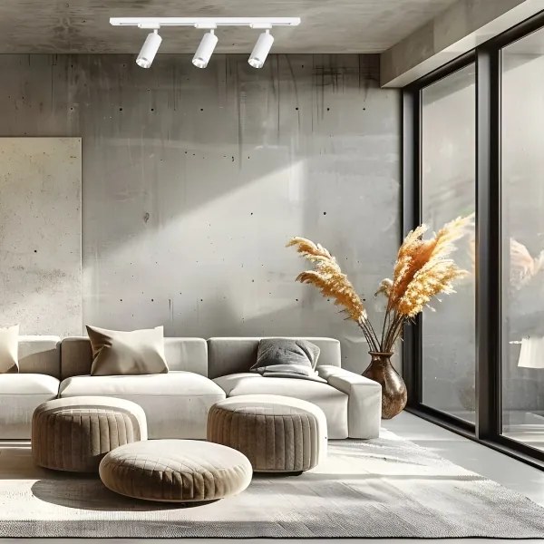 Spot pe șină MICA, 3x GU10/10W/230V, alb/crom mat