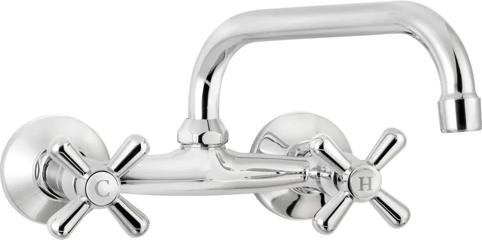 Symetrio Baterie pentru chiuvetă, montare pe perete Finisaj: Crom BOS_050D