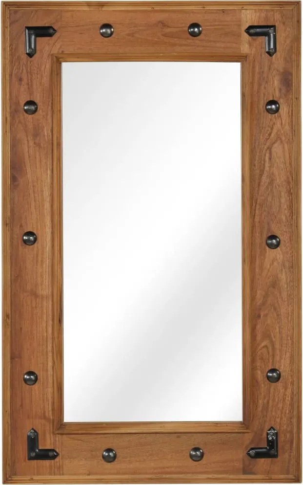 vidaXL Oglindă, lemn masiv de salcâm, 50 x 80 cm