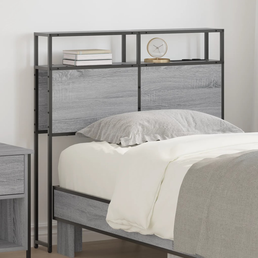 vidaXL Tăblie de depozitare Pe perete sonoma gri 90 cm Lemn compozit