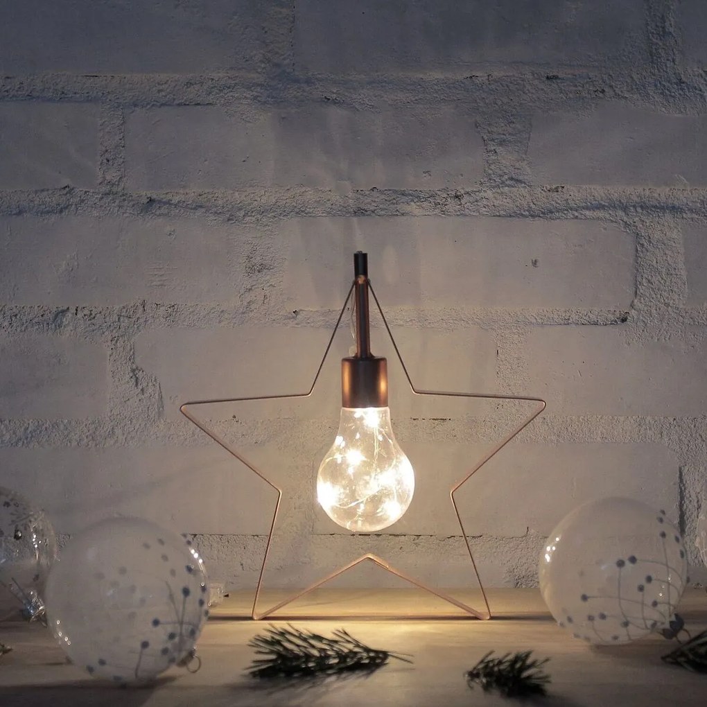 DecoKing Lampă de Crăciun Stea albă caldă, 5LED-uri