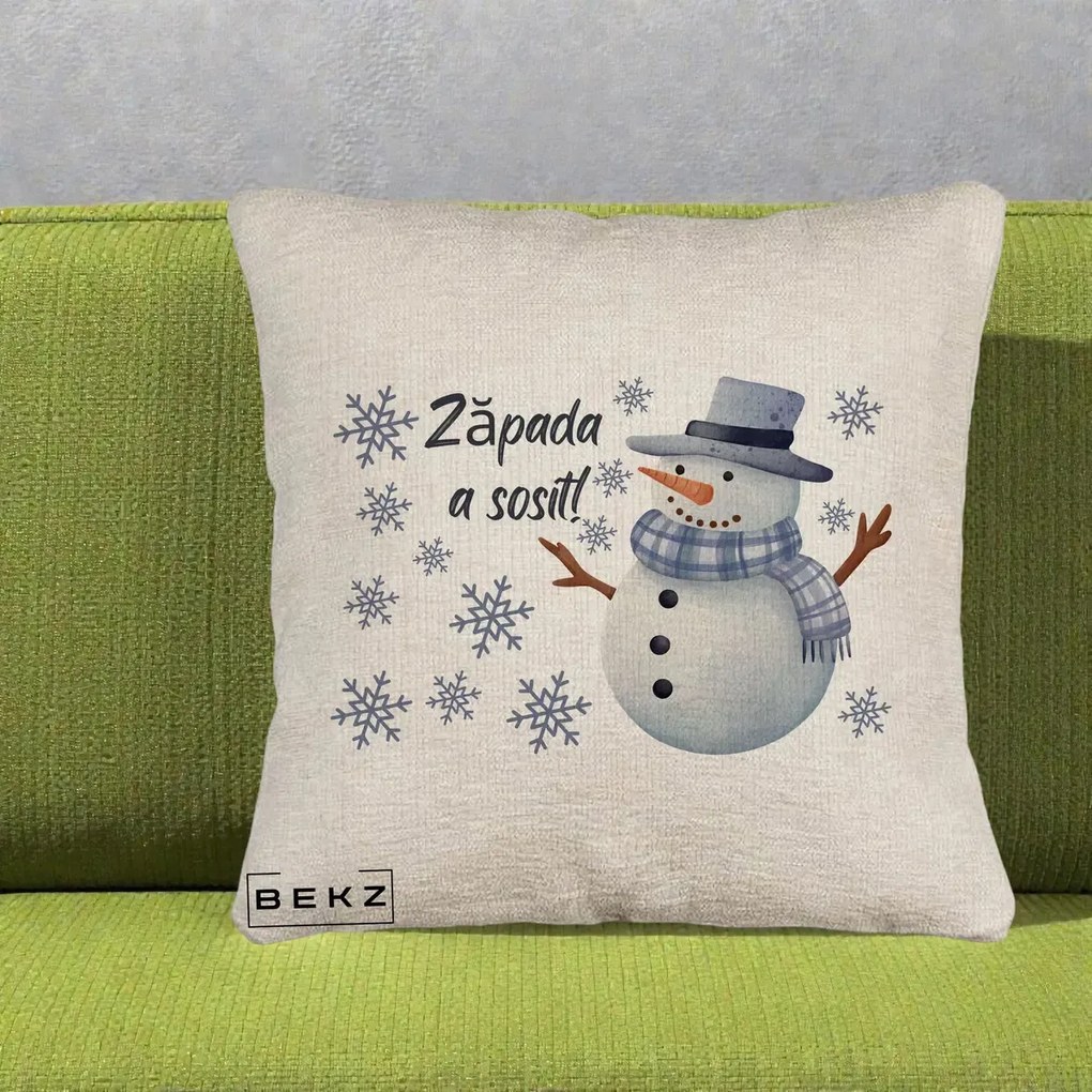 Perna Decorativa Zapada a Sosit Om de Zapada, 40x40 cm, Bej Canapea, Husa Detasabila, Perna Inclusa, BEKZ®