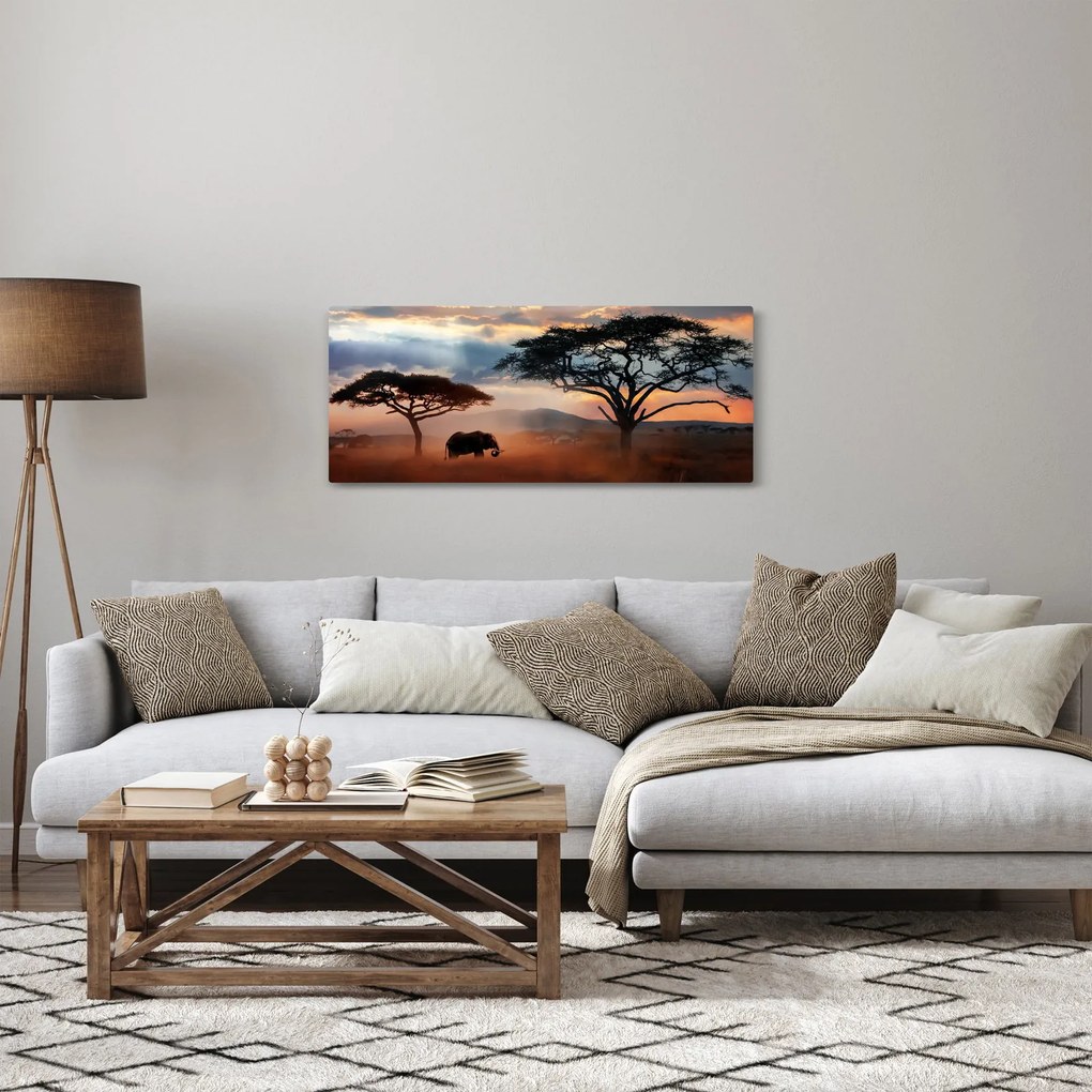 Tablou - Parcul Național Serengeti, Tanzania, Africa (120x50 cm)