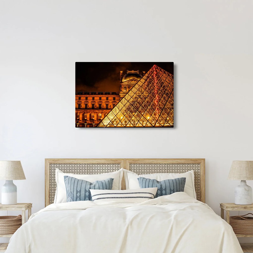 Tablou cu Louvre la Pris (90x60 cm)
