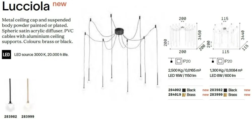 Lustra LED design minimalist Lucciola sp16 cupru