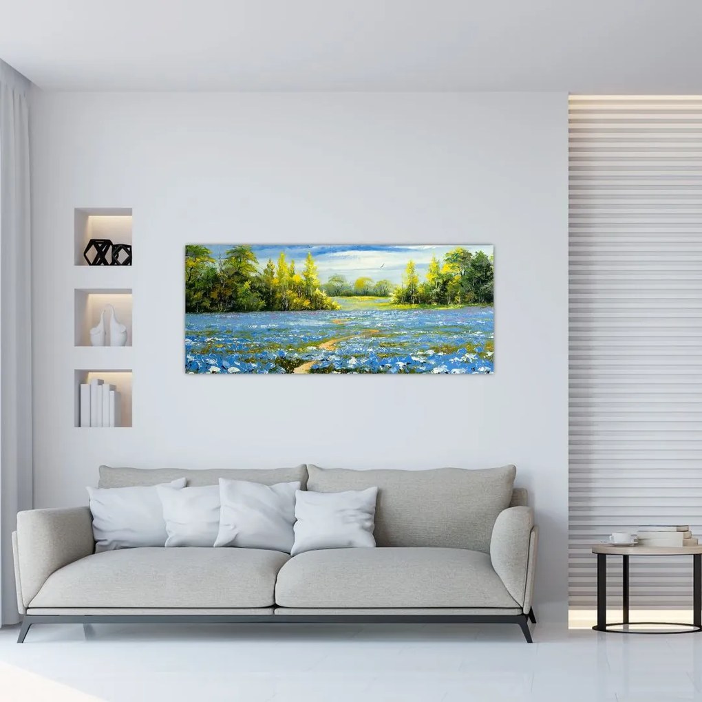 Tablou - Drum de câmp, pictură în ulei (120x50 cm)