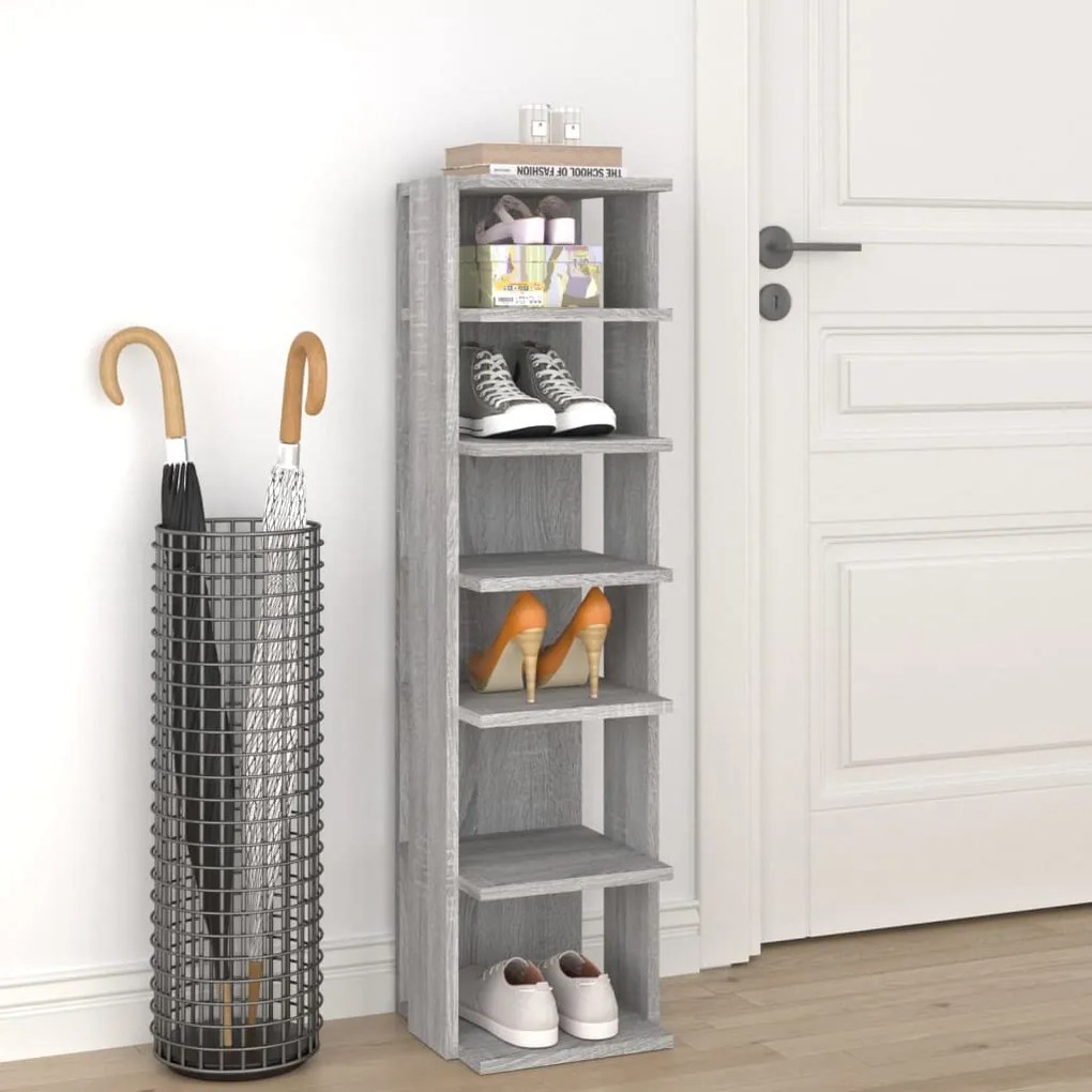 vidaXL Pantofar, gri sonoma, 27,5x27x102 cm, lemn prelucrat