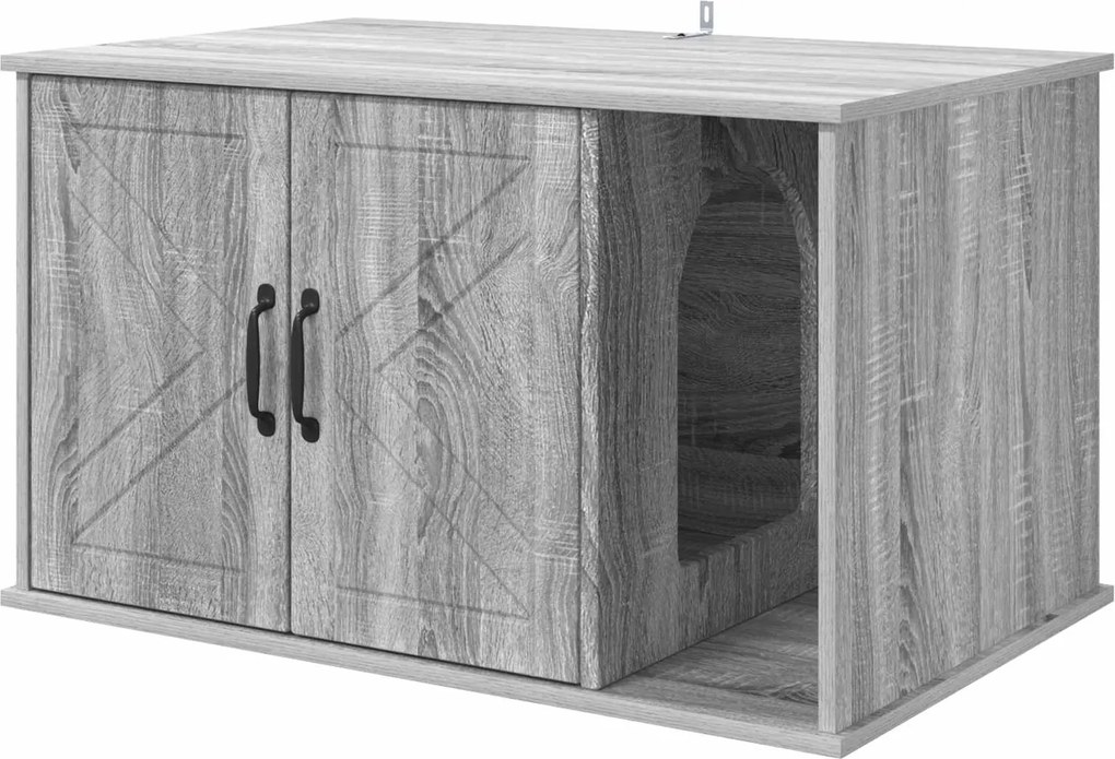 vidaXL Casa pentru pisici Gri Sonoma 85 x 55 x 50 cm Lemn compozit