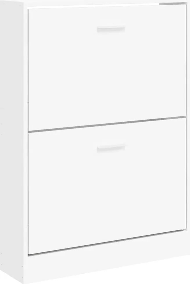 vidaXL Dulap pentru pantofi, alb, 59x17x81 cm, lemn stratificat