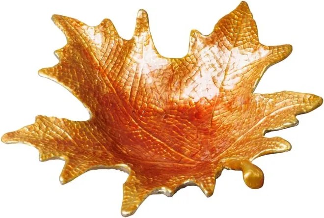 Tavita decorativa, forma de frunza, din cositor, 12 cm, Autumn