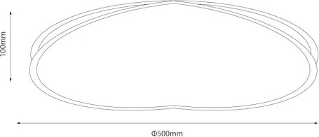 Plafonieră LED HALO, 38W, 230V, Ø 50 cm, negru