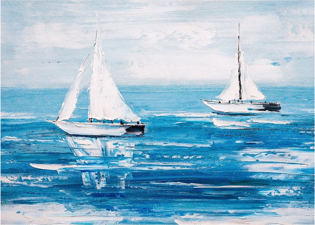 Tablou - Pictură yacht pe mare (70x50 cm)