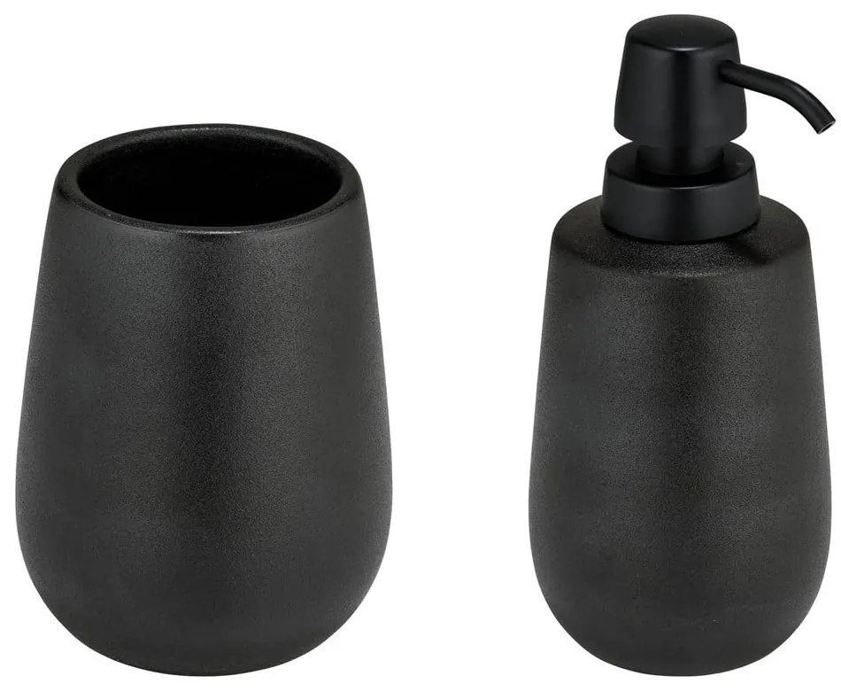 Set de accesorii de baie negru din ceramică Nerno – Wenko