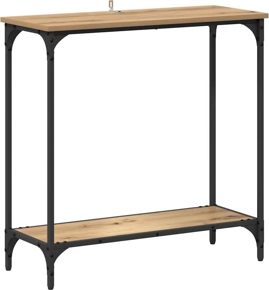 vidaXL Masă de consolă cu raft stejar artizanal 75 x 30.5 x 75 cm