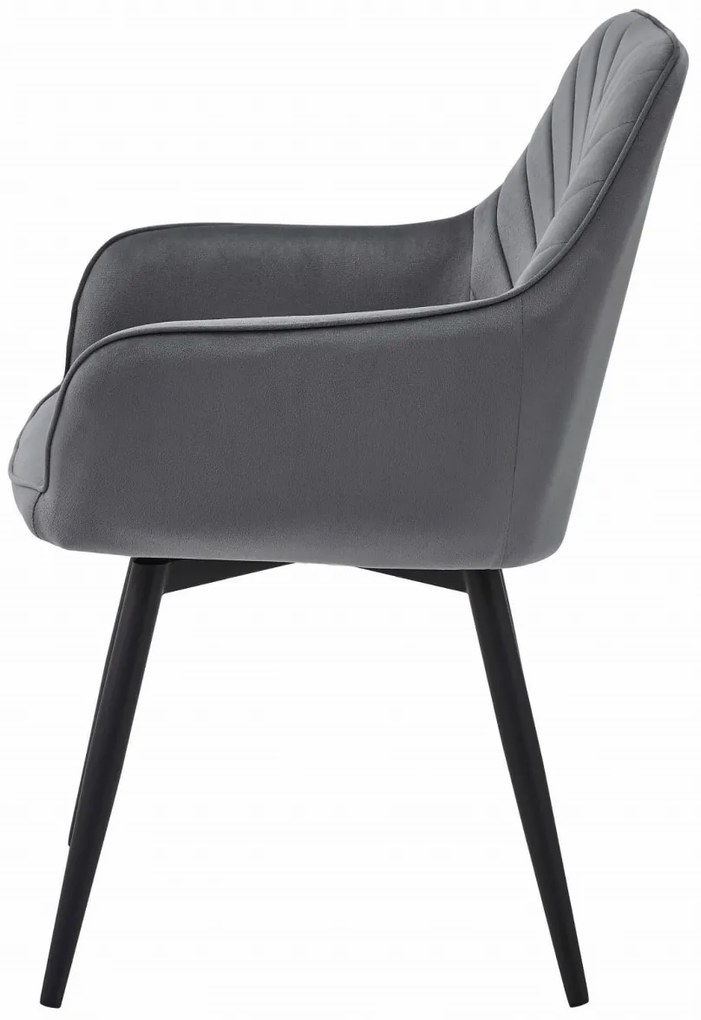 Scaun de masa rotativ NANA360 VELVET, gri inchis