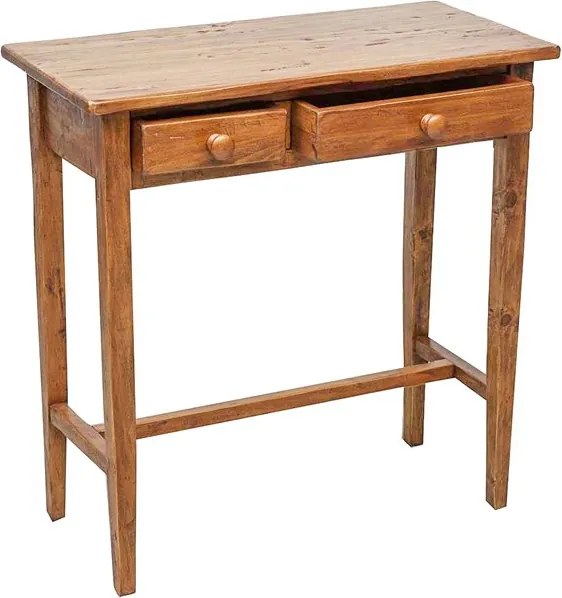 Masa consola, L73 36 H75 cm, nuc antichizat, lemn masiv