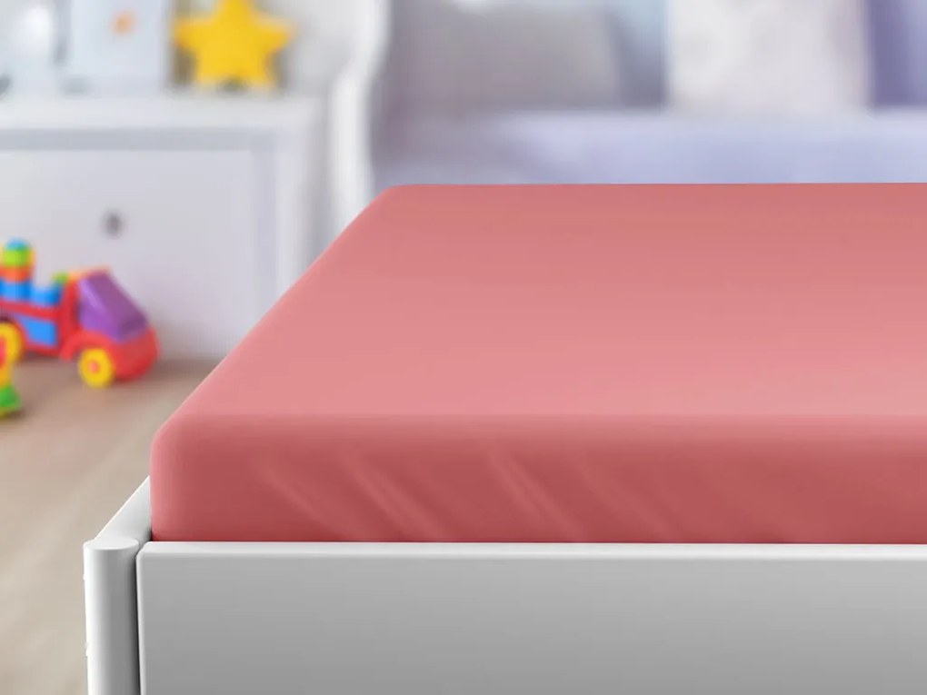 Cearceaf jersey pentru patut copii portocaliu 70x140 cm
