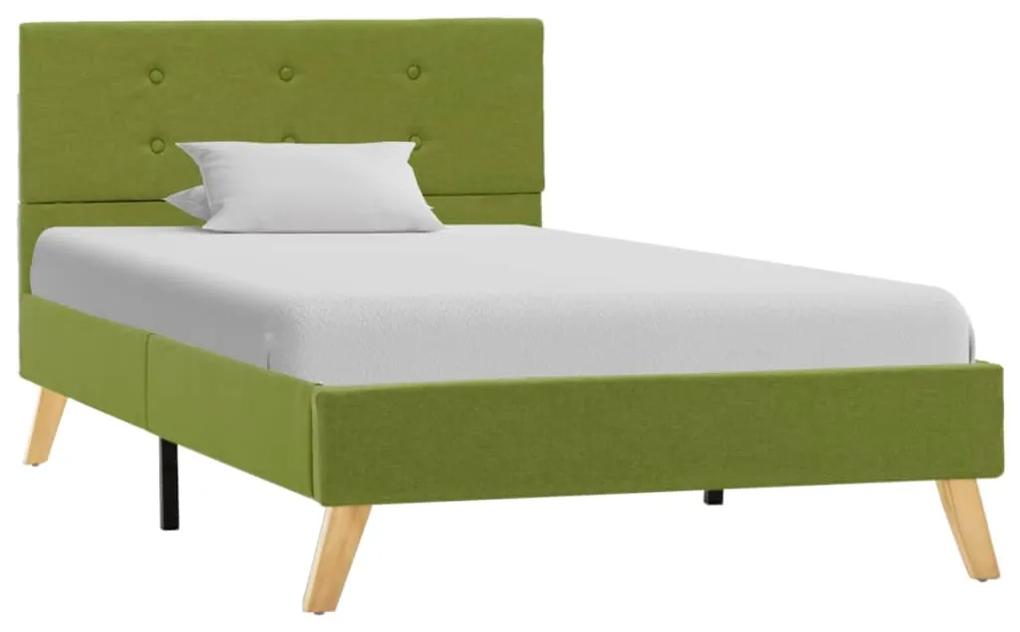 Cadru de pat, verde, 100 x 200 cm, material textil Verde, 100 x 200 cm