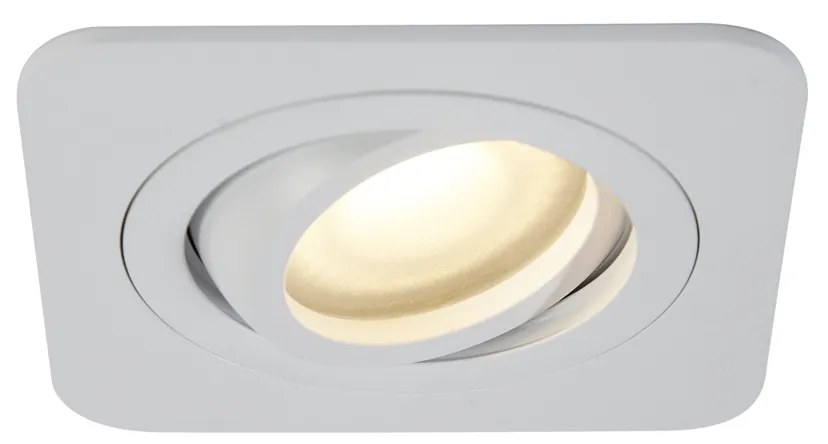 Set de 6 spoturi încastrate rotunjite albe GU10 50mm rotative și înclinabile IP44 - Alberto