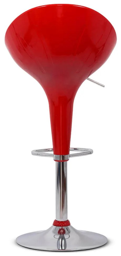 Scaun de bar roșu ABS 105 din plastic ABS și baza metalică