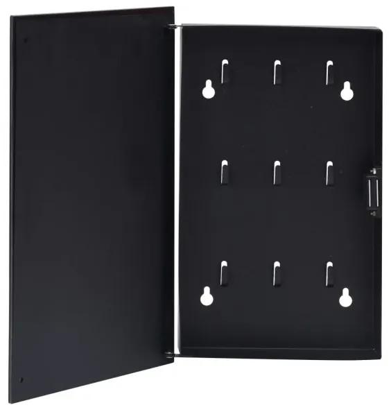 Casetă pentru chei cu tablă magnetică, negru, 30 x 20 x 5,5 cm