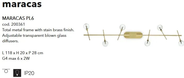 Plafoniera design clasic MARACAS PL6 alama 200361