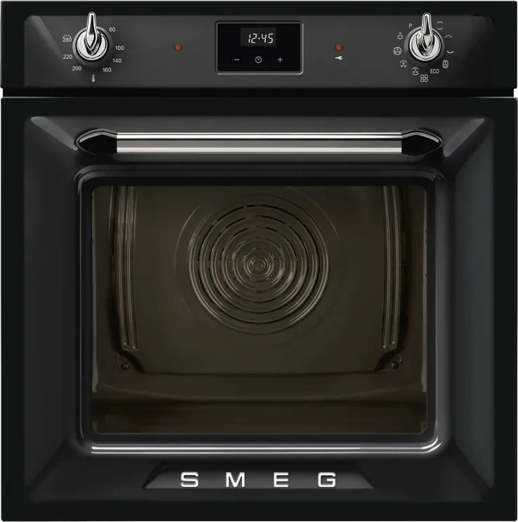Cuptor incorporabil Smeg SOP6900TN, 3000 W, 68 l, clasa A, 9 functii si 5 niveluri de gatit, Autocuratare, Timer, 30-280°C, Negru