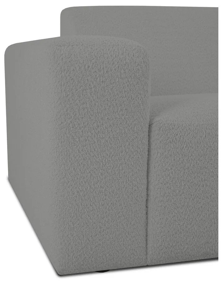Modul pentru canapea gri cu tapițerie din stofă bouclé (cu colț pe partea stângă ) Roxy – Scandic