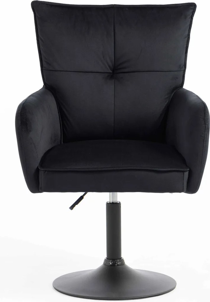 HR250N Scaun Catifea Neagră Bază Neagră
