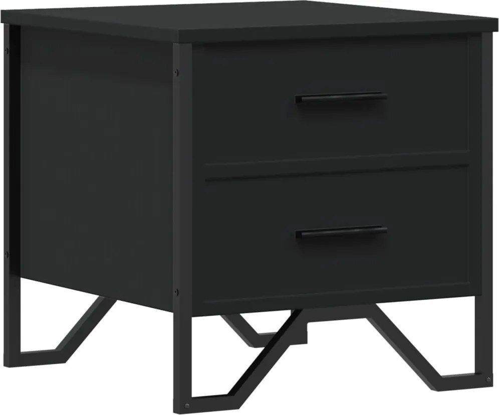vidaXL Noptieră, negru, 40x41x40 cm, lemn prelucrat