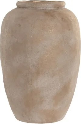 Amforă decorativă, stil rustic mediteranean, culoare maro deschis, din ceramică, „Anfora”