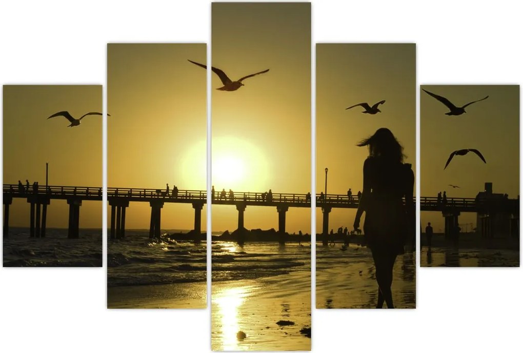 Tablou - Plimbare pe plajă (150x105 cm)