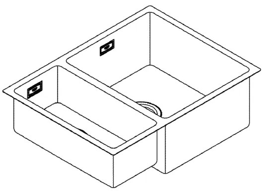 GROHE 31576SD1 - Chiuvetă de bucătărie K700U 595 × 450 mm, inox