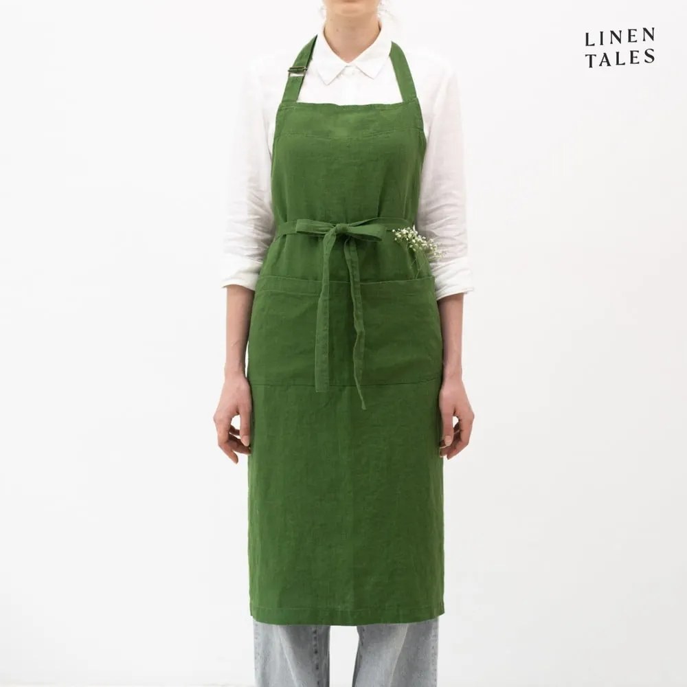 Șorț din in True Green – Linen Tales