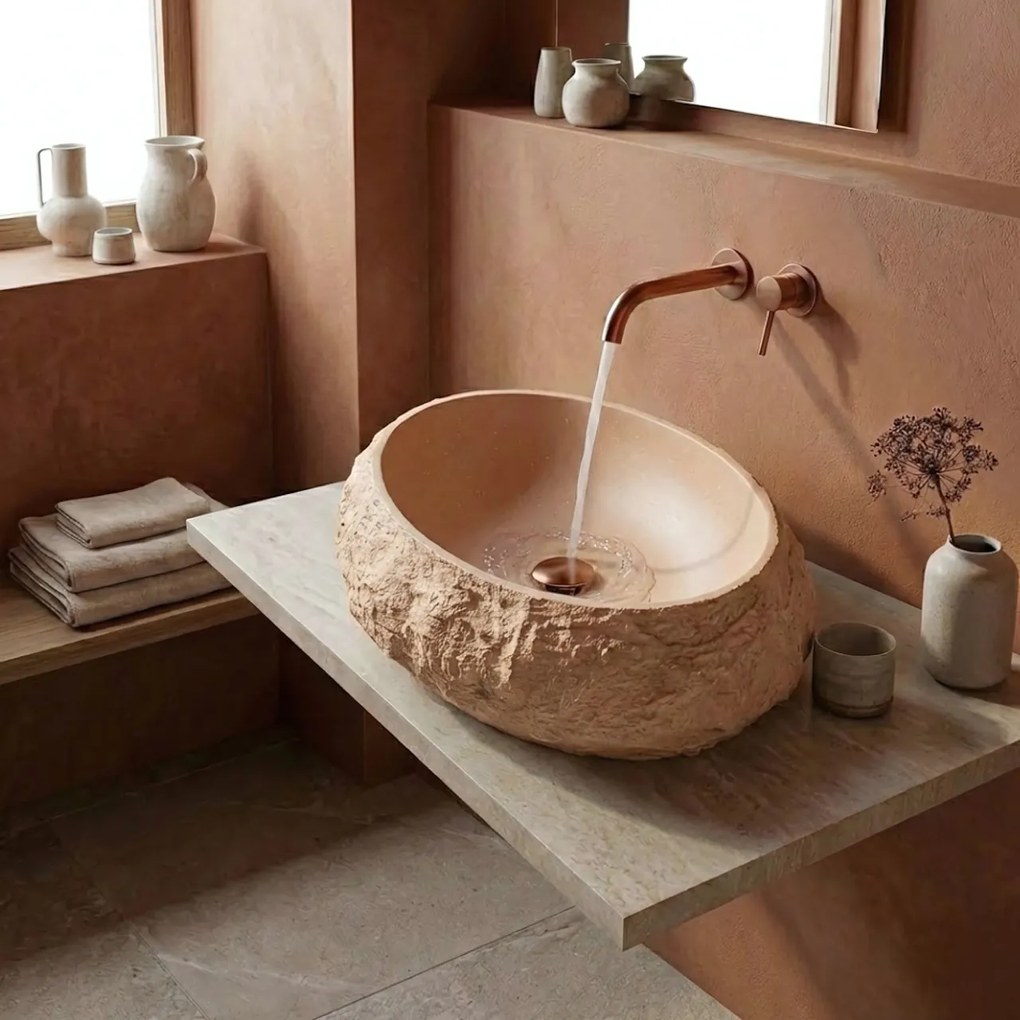 Lavoar pe blat Mika Light Terracotta