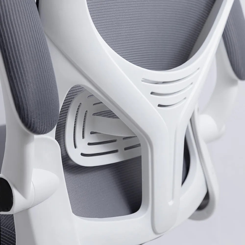 Scaun de birou ergonomic din mesh cu brațe rabatabile OFF 336 gri