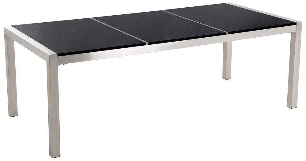 Set de masă pentru grădină Grosso (negru) (scaune din ratan) (pentru 8 persoane) (piatră). 1011646