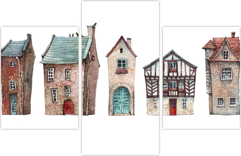 Tablou - Case în acuarelă (90x60 cm)
