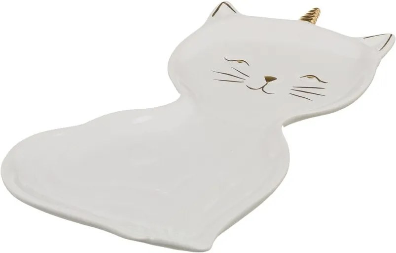 Farfurie din porțelan Unimasa Kitty, lungime 22 cm, alb