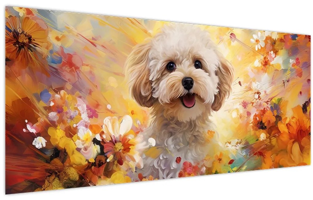 Tablou - Câine fericit (120x50 cm)