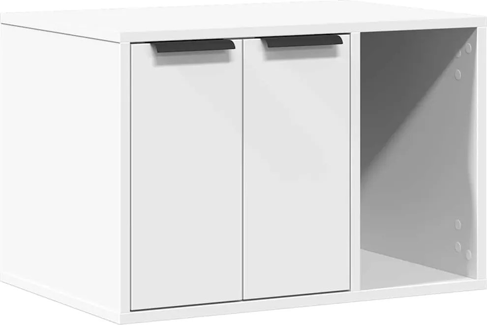 vidaXL Cutie litieră pisici alb 60x40x40 cm lemn prelucrat